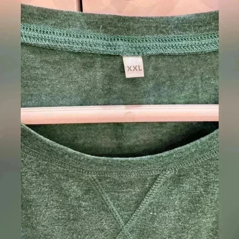 Short Sleeve Crewneck Tees for Women Trendy Lightweight Soft Casual Green XXL - Picture 5 of 5